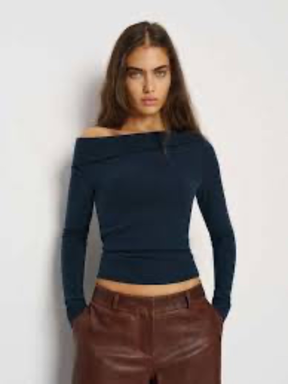REFORMATION ELIO KNIT TOP IN MIDNIGHT, XS, NWT